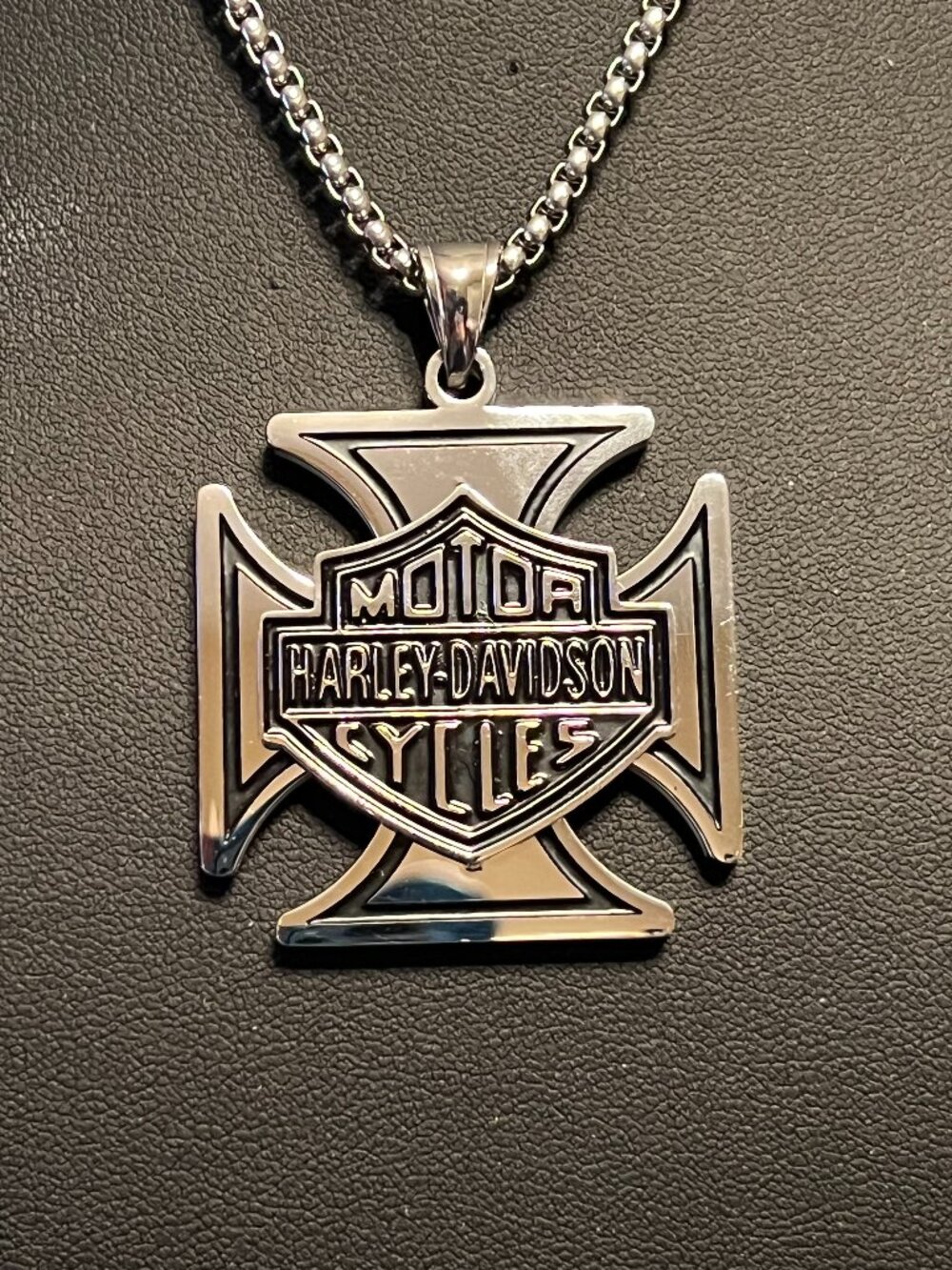 Harley Motorcycle Stainless Steel Iron Cross Pendant (484)